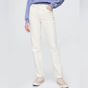 GAP Women's 90s Straight Leg High Rise Cream Jeans